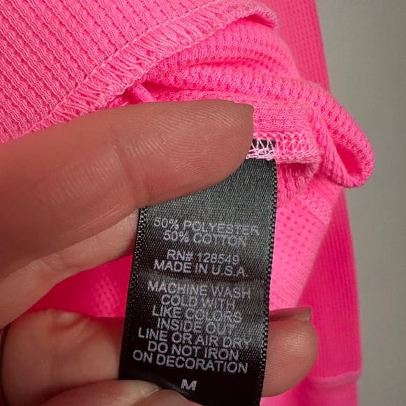 Aviator Nation Neon Pink Long Sleeve Tee - Picture 3 of 3